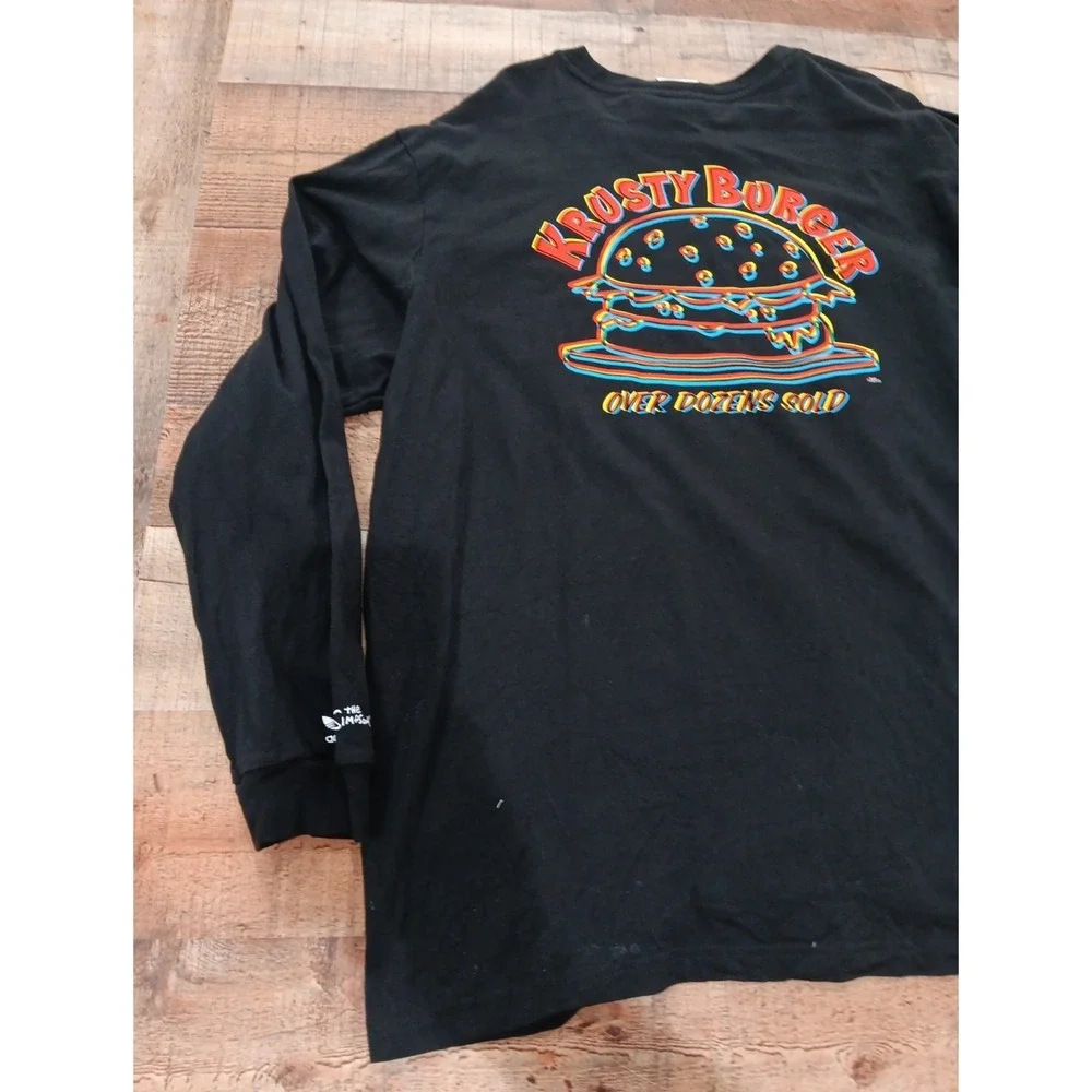 Adidas X The Simpsons Shirt Men's XL Krusty Burger Long Sleeve Tee‎ Black 2512